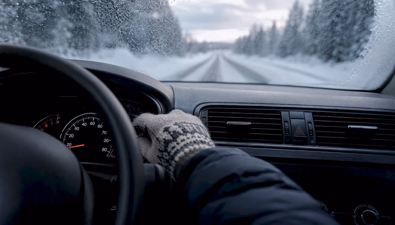 Speedometer and hand adjusting settings while driving in winter