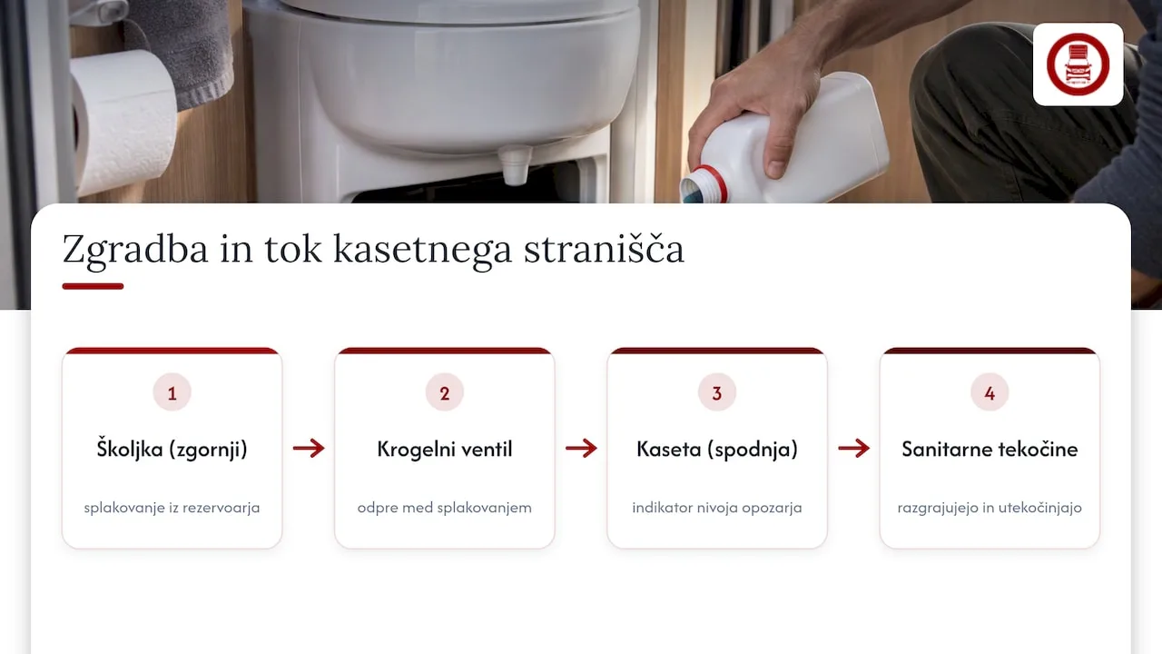 Cassette toilet components diagram