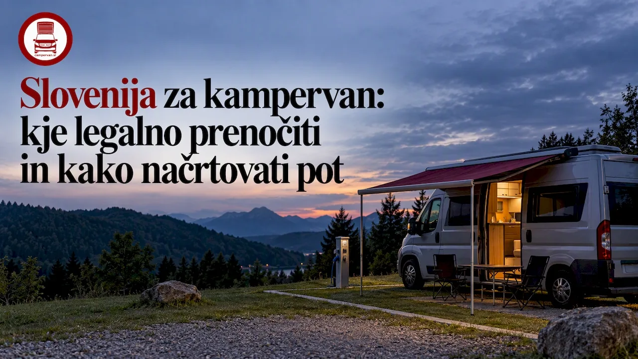 Kampirni avtodom na označenem postajališču za avtodome