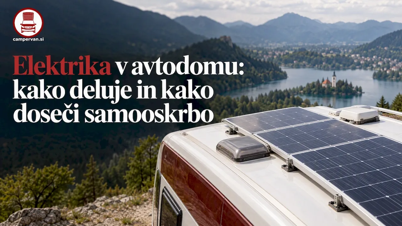 Sončni paneli na strehi avtodoma