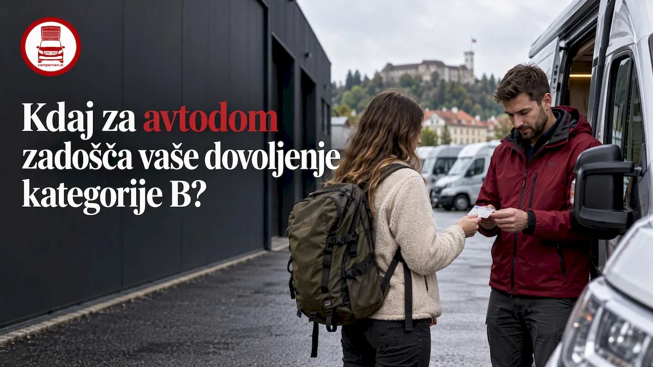 Popotnik preverja dovoljenje za avtodom